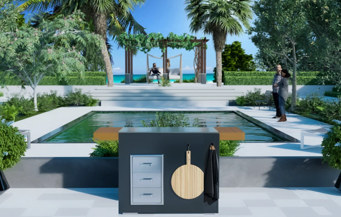 Grillandia Outdoor Kitchen Pizza Oven Station -1.6M