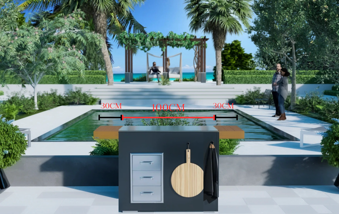 Grillandia Outdoor Kitchen Pizza Oven Station -1.6M