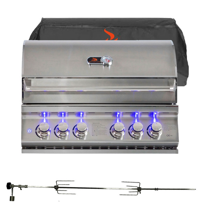 Whistler Burford 4 Burner Barbecue with Rotisserie and Weather Cover