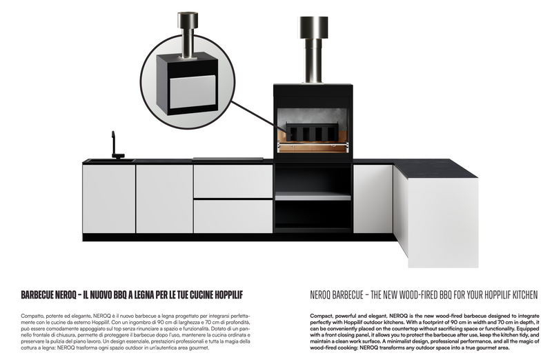 Hoppilif Outdoor Kitchen | L-Shape with On Counter Oven, & Sink – Brillant White (4.2 m x 3m)