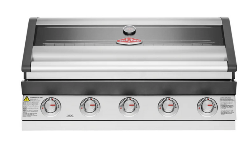 The Alpha Forge Outdoor Kitchen Beefeater 1600S 5 Burner Gas BBQ and Gozney | 500cm Light grey