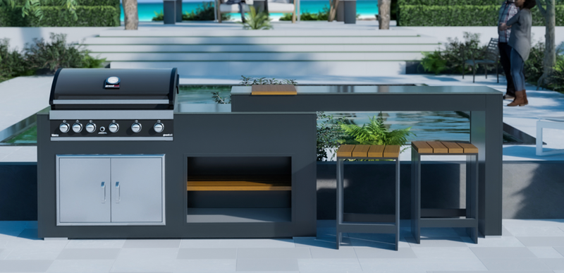 Grillandia Outdoor Kitchen with Turning Table and  Weather Cover - 2m / 3.2m