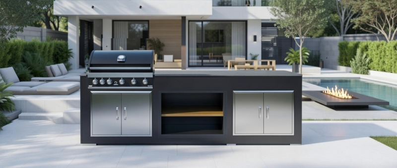 Grillandia Outdoor Kitchen Paired with Grandpro 5 Burner Gas BBQ | 3M