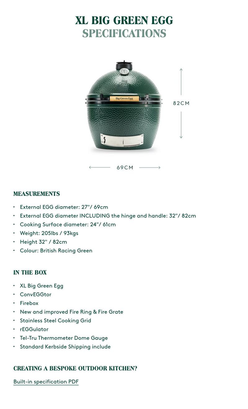 Grillandia Outdoor Kitchen Paired with Grandpro 5 Burner Gas BBQ, and XL Green Egg | 3.2M