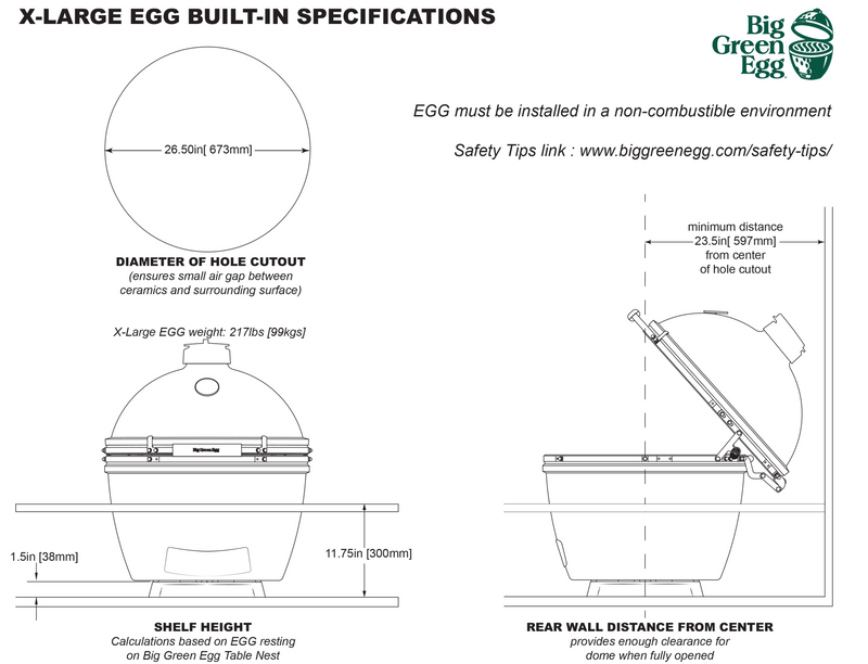 Grillandia Outdoor Kitchen Paired with Grandpro 5 Burner Gas BBQ, and XL Green Egg | 3.2M