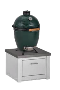 Grandpro by Stoll Aluminum Outdoor Kitchen Paired with Large Green Egg and Base