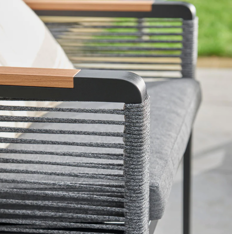 Bellmount 2 Seater Rope Aluminium Sofa Set With 3 Way Lift Table