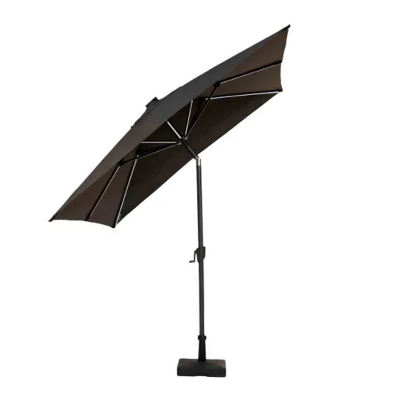 Royce Premium 2.5m Square Parasol LED - Anthracite Frame - Novasun CARBON Canopy & Cover
