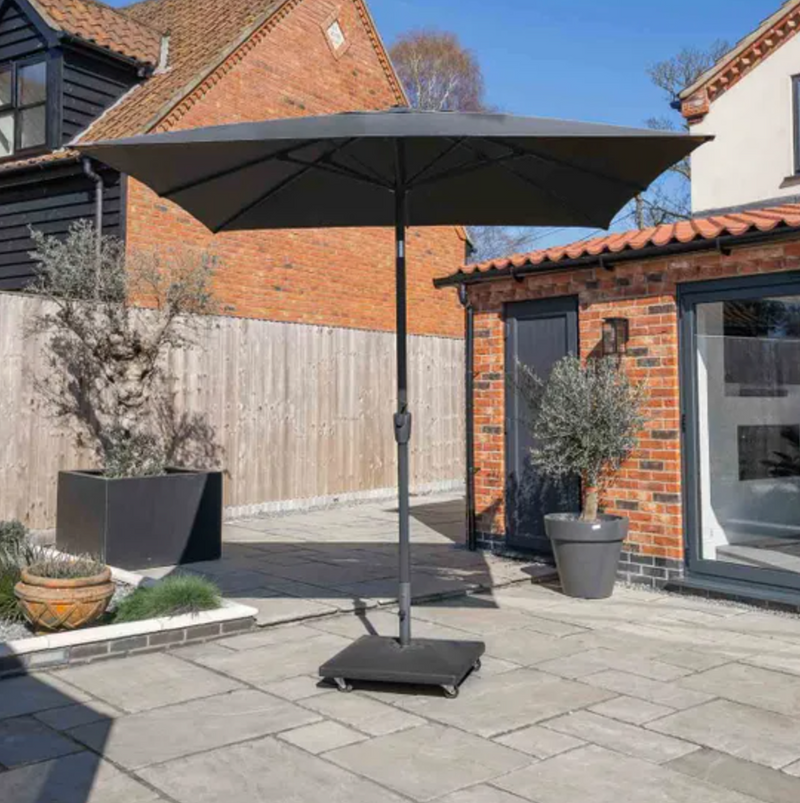 Royce Premium 2.5m Square Parasol LED - Anthracite Frame - Novasun CARBON Canopy & Cover