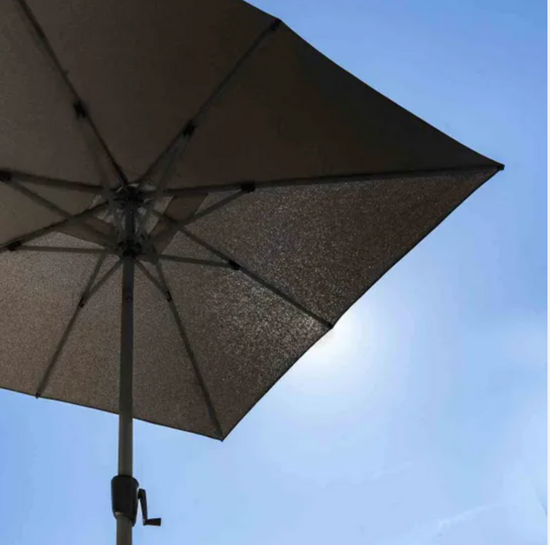Royce Premium 2.5m Square Parasol LED - Anthracite Frame - Novasun CARBON Canopy & Cover