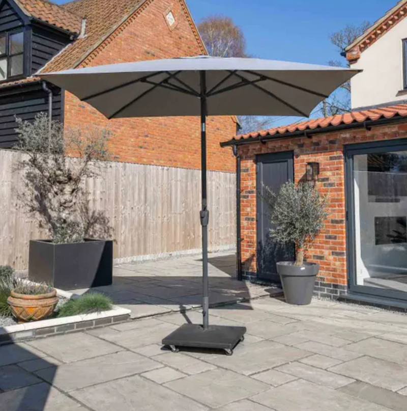 Royce Premium 2.5m Square Parasol LED - Anthracite Frame - Novasun SMOKE GREY Canopy & Cover
