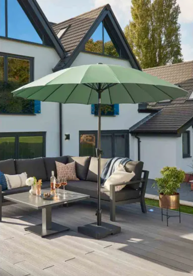 Royce Geisha 2.7m Olive Canopy Parasol with Night Cover