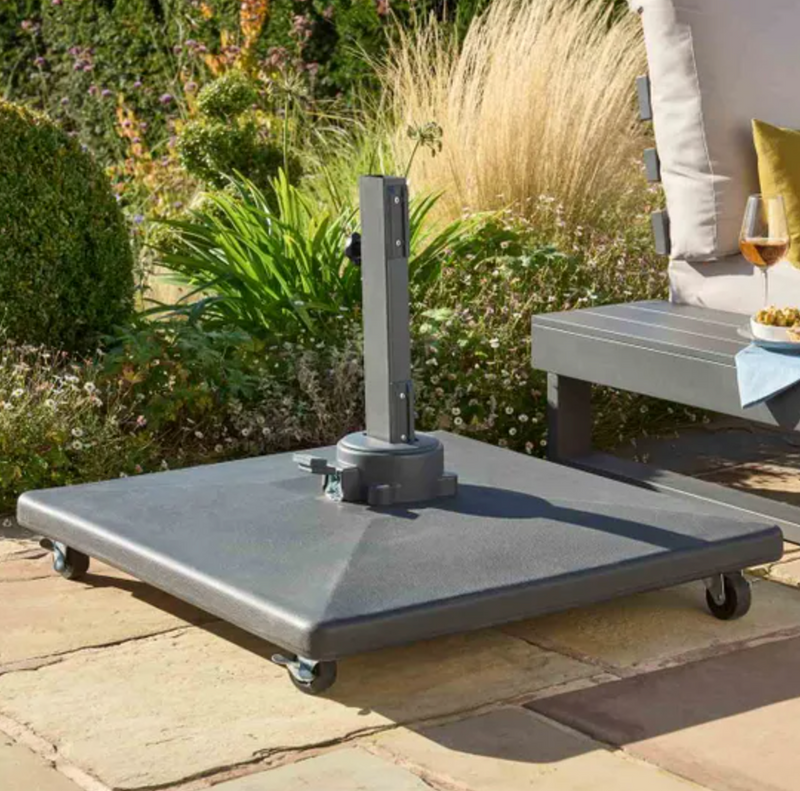 Royce 50kg Plastic Concrete Base with Wheels & Tube - Black