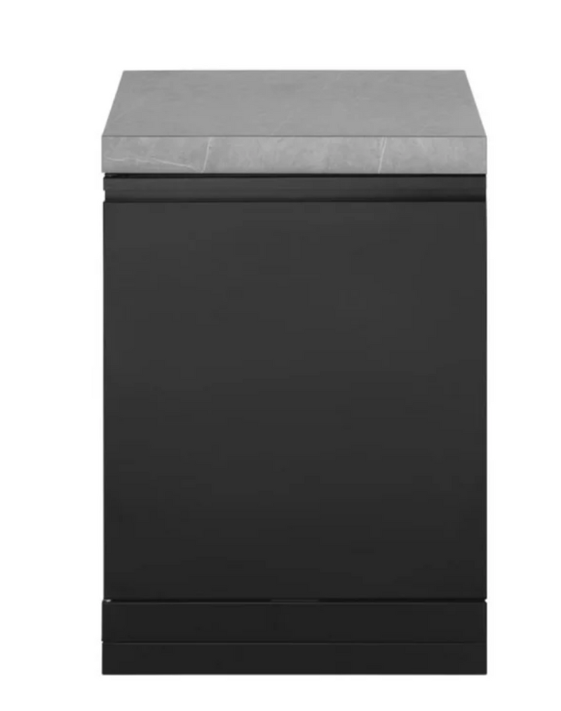 GrandPro Outdoor Kitchen with Black CrossRay 4 Burner BBQ, Double Fridge and Sink - 4140mm