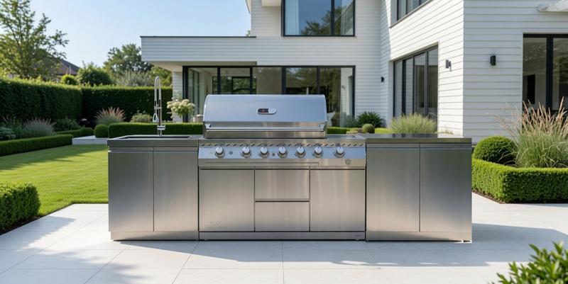 Whistler Outdoor Kitchen 6 Burner BBQ, Double Doors and Sink | 3.1M