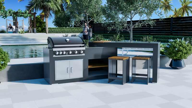 Grillandia Outdoor Kitchen with Turning Table and  Weather Cover - 2m / 3.2m