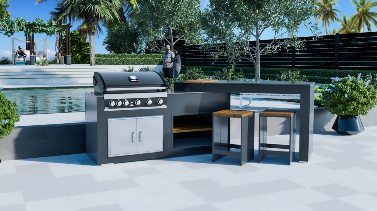 Outdoor Kitchen with Turning table + Premium Cover - 2M to 3.2M