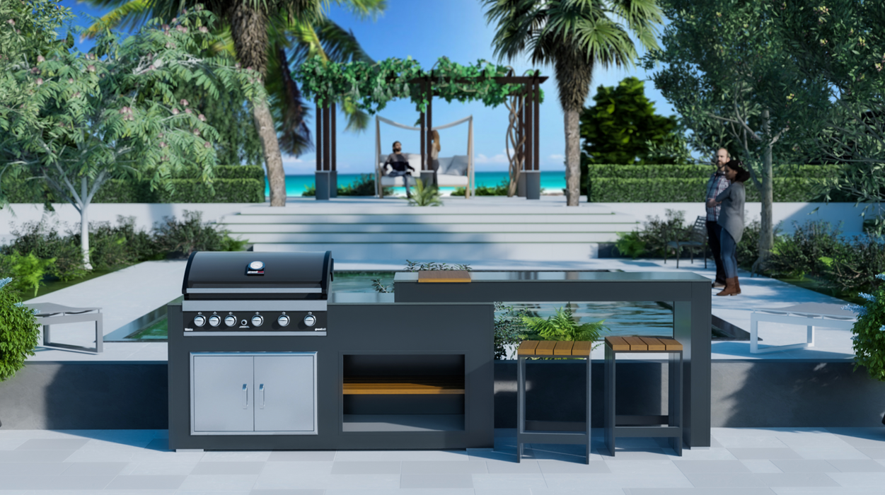 Outdoor Kitchen with Turning table + Premium Cover - 2M to 3.2M