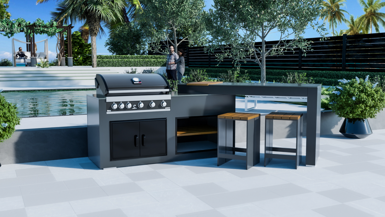 Outdoor Kitchen with Turning table + Premium Cover - 2M to 3.2M