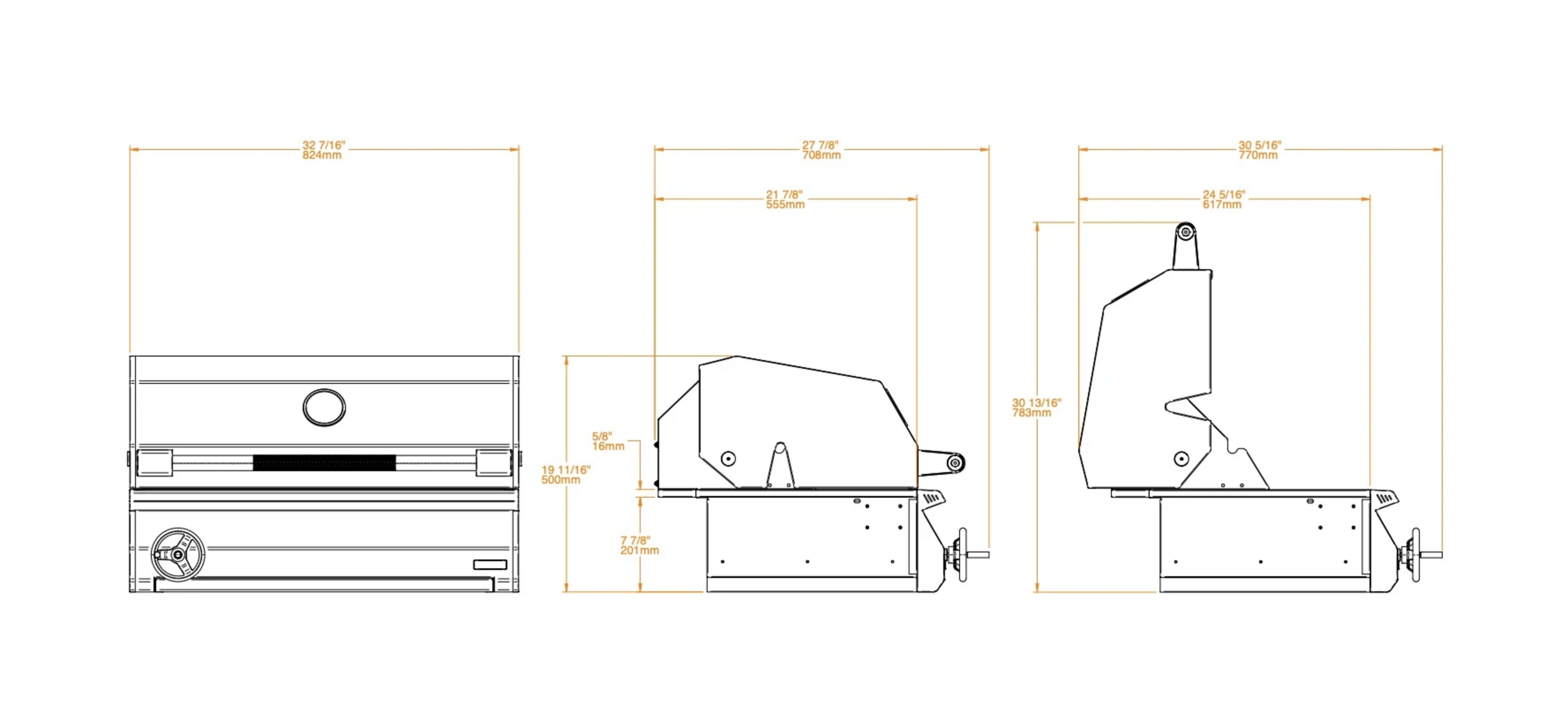 Brabura Ember 800 Built In Charcoal Barbecue Built in