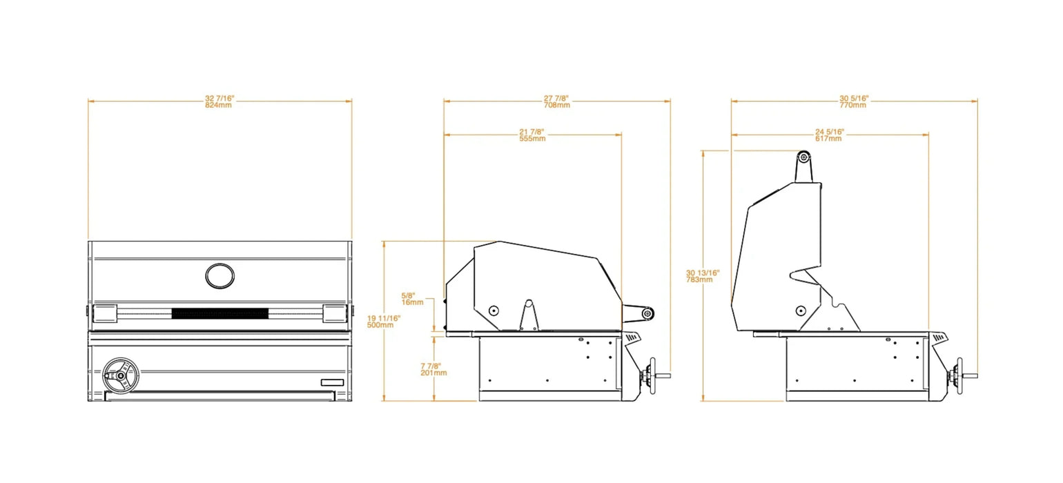 Grillandia Outdoor Kitchen Brabura Charcoal Grill, Sink & Weather Cover - 3M