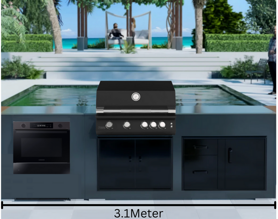 Grillandia Outdoor Kitchen Brabura 4 Burner, Oven and Weather Cover