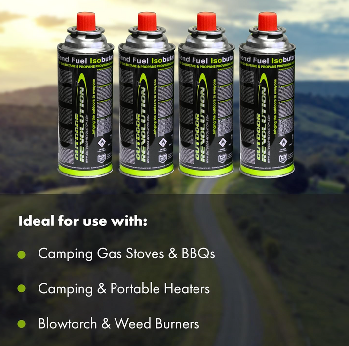 Pack of 4 Butane and Propane Mixture Gas Canister 220g