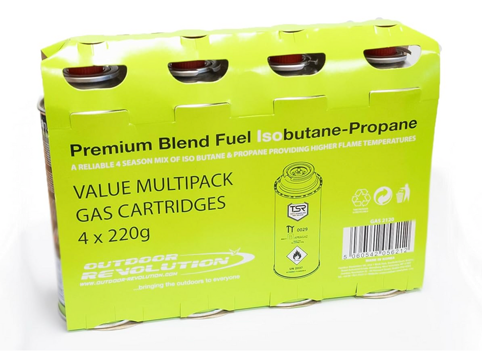 Pack of 4 Butane and Propane Mixture Gas Canister 220g