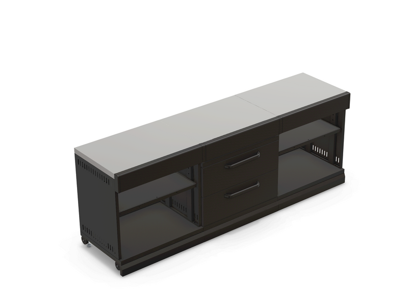 GRLLR Outdoor Kitchen Kamado Island Open shelves | Full length 2.4M