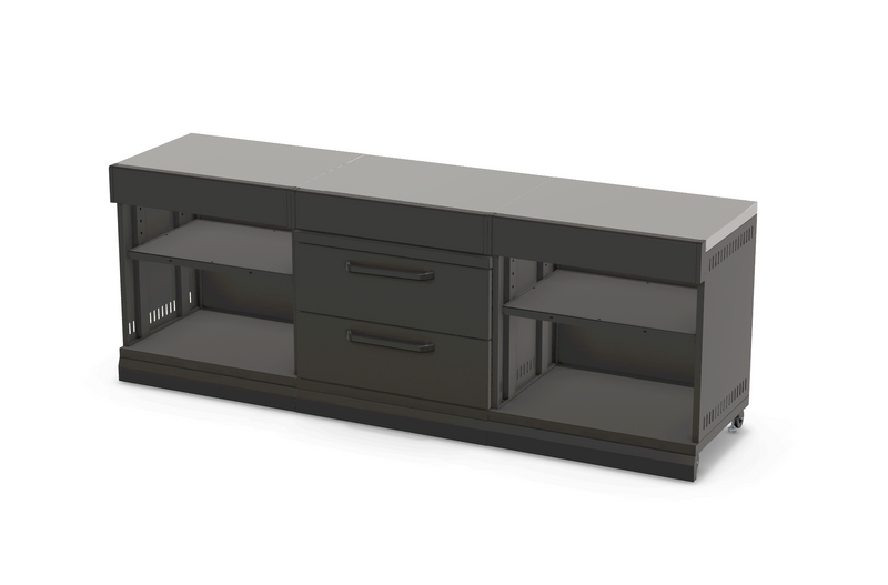 GRLLR Outdoor Kitchen Kamado Island Open shelves | Full length 2.4M