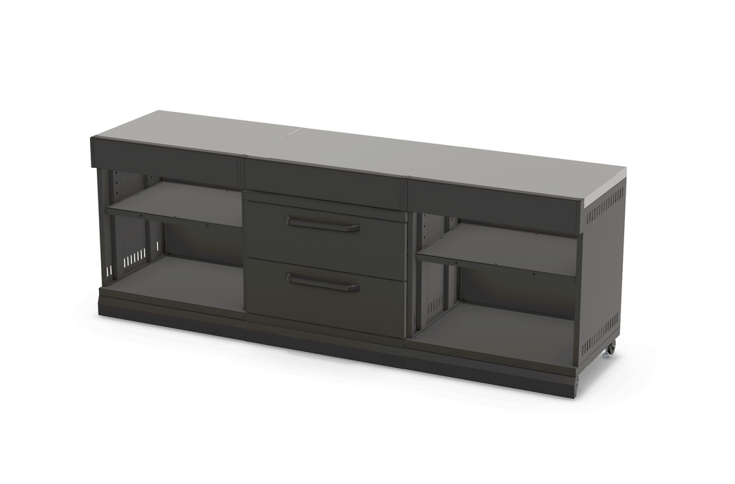 GRLLR Outdoor Kitchen Kamado Island Open shelves | Full length 2.4M