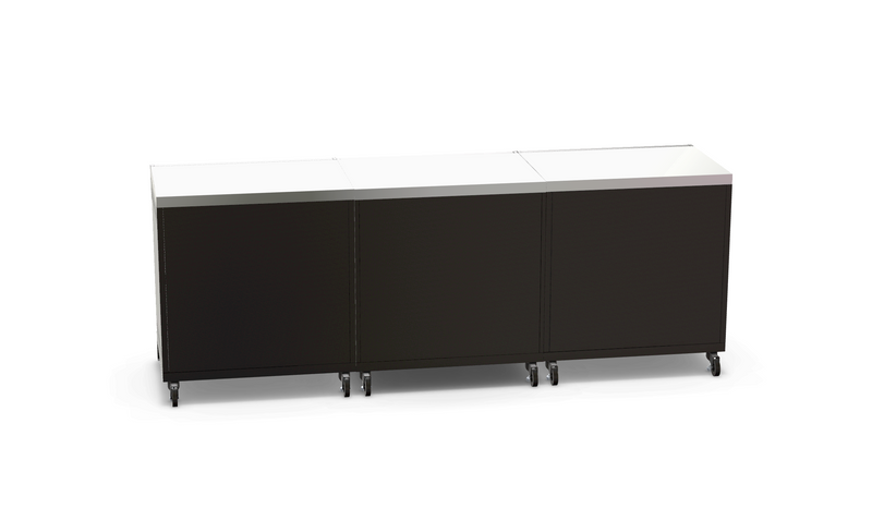 GRLLR Outdoor Kitchen Kamado Island Open shelves | Full length 2.4M