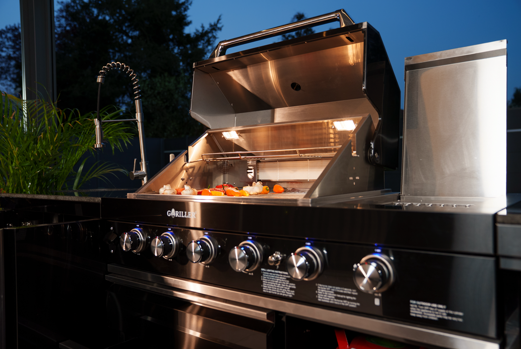 Goriller Outdoor Kitchen | 6-Burner Gas Grill, and Drawer | 2m Compact Luxury Design