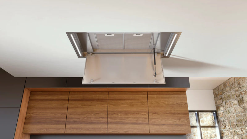 Airforce Silhouette Easy Up 100cm Ceiling Mounted Cooker Hood In White Steel Finish