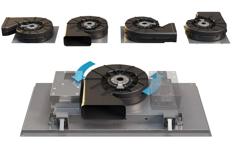 Airforce Silhouette 100cm Ceiling Mounted Cooker hood with Flat Motor- Stainless Steel Finish