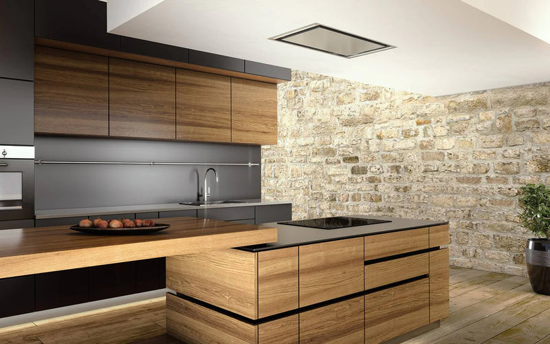 Airforce Silhouette Easy Up 100cm Ceiling Mounted Cooker hood with Flat Motor- Stainless Steel Finish