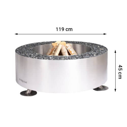 GrillSymbol stainless steel fire bowl Luna-Silver ∅ 119 cm