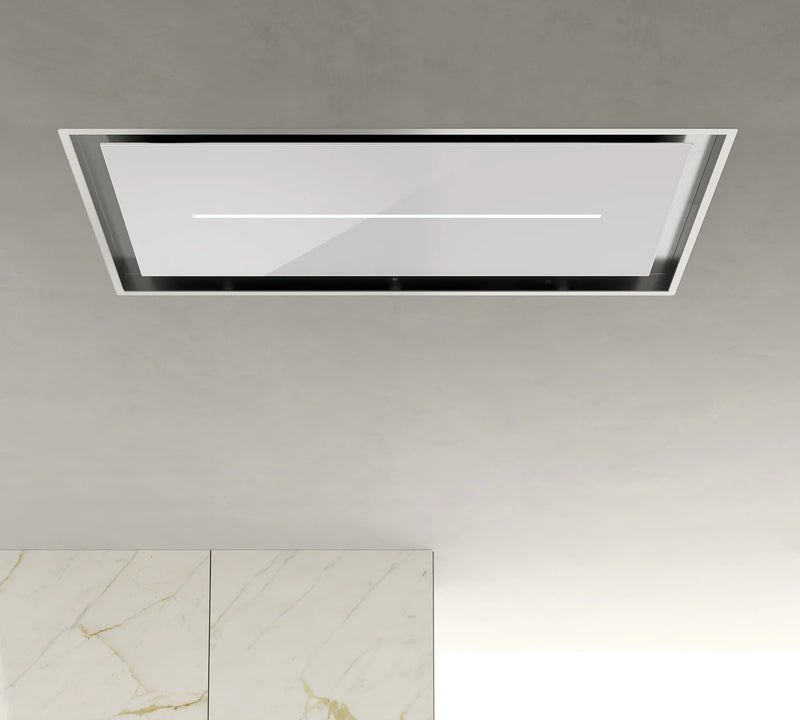 Airforce Sinergia 100cm Easy Up Ceiling-Mounted Cooker Hood – White Glass & Stainless Steel Finish