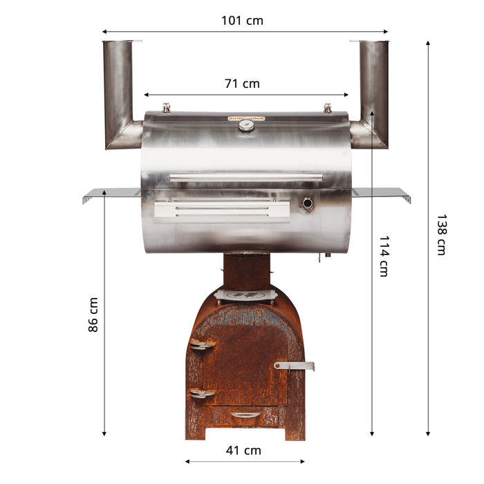 GrillSymbol Smoker Charcoal Grill Smoky Beast Silver