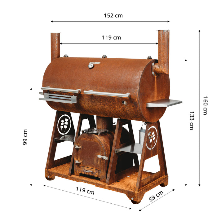 GrillSymbol Smoker Charcoal Grill Smoky Beast XL