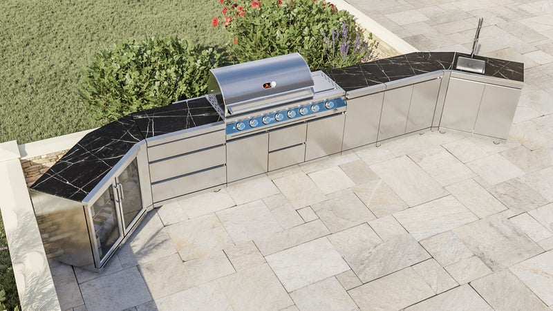Whistler Outdoor Kitchen 6 Burner BBQ, Sink and Fridge | Stanton | 5.7Meters