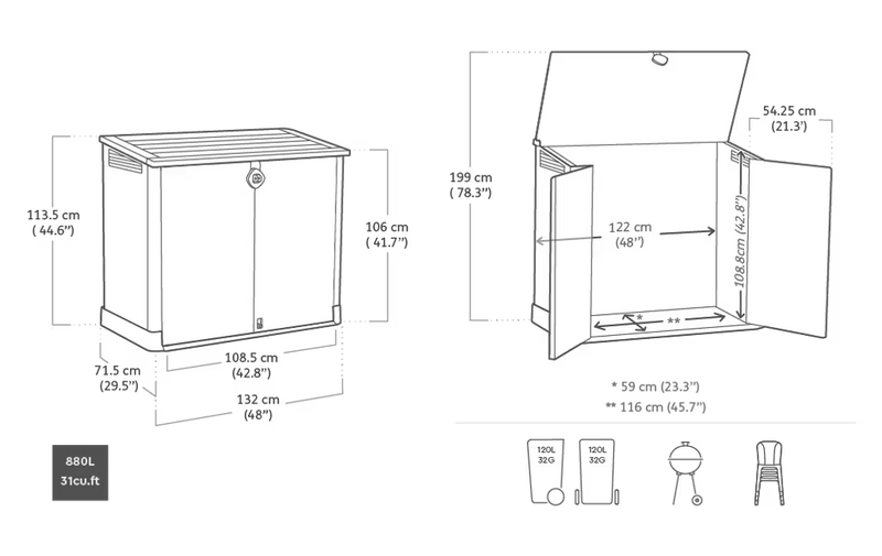 Store It Out Midi 880L Storage Box - Brown
