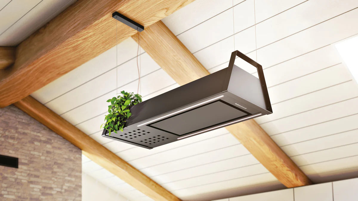 Airforce TATA 120cm Island cooker hood with side storage in anthracite finish