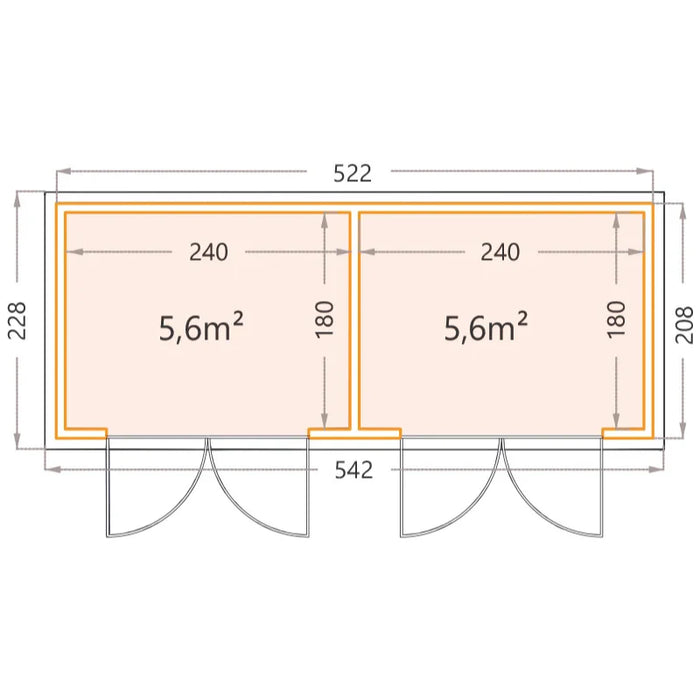 Telluria DUO 2721 Metal Garden Room - 17x8 ft