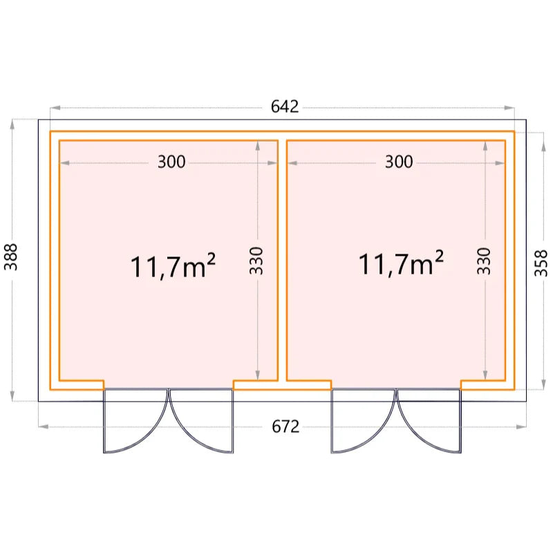Telluria DUO 3336 Plus Metal Garden Room - 21x13 ft