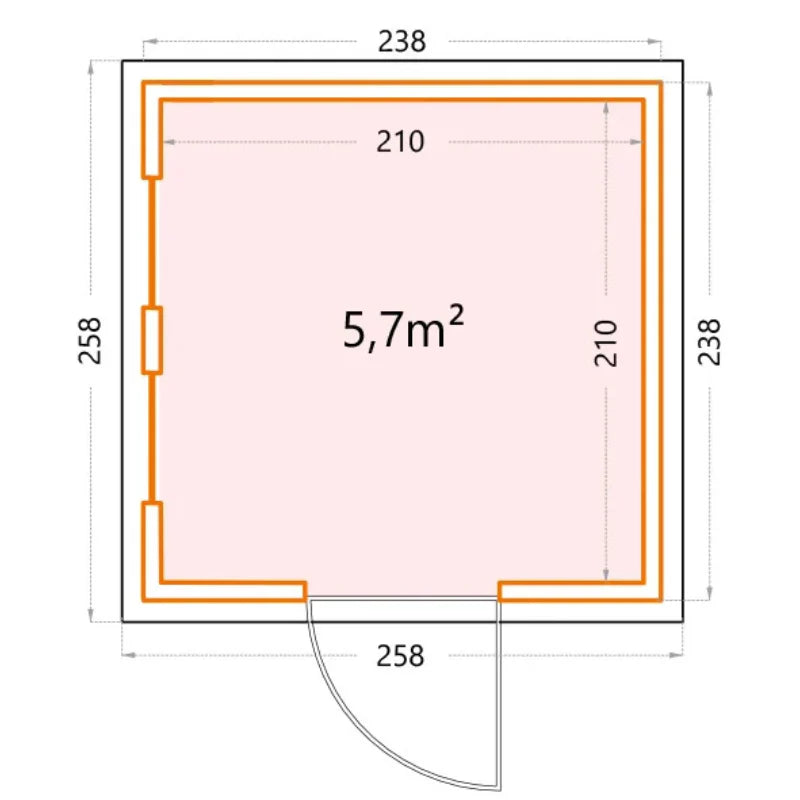 Telluria Luminato 2424 Metal Garden Room - 8x8 ft