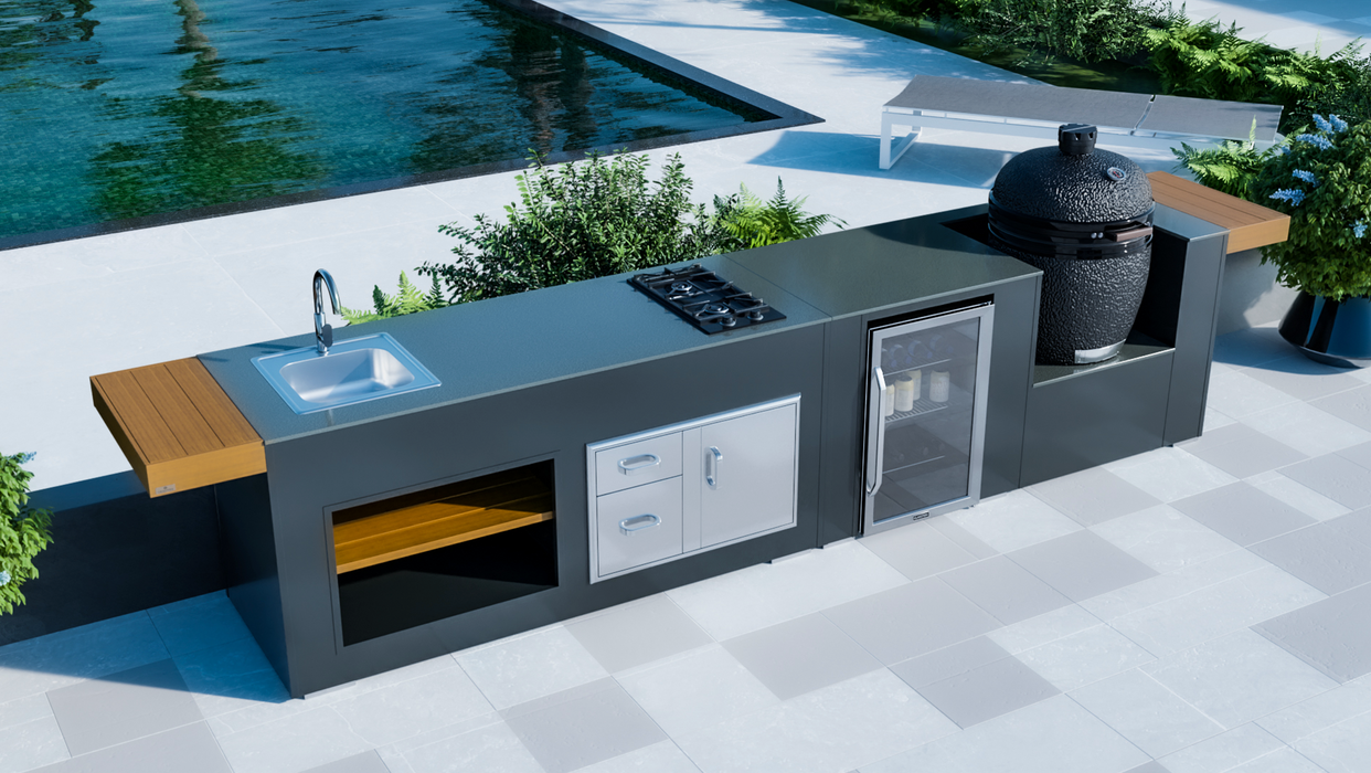 Grillandia Outdoor Kitchen Bastard Egg, Sink, Hob and Weather