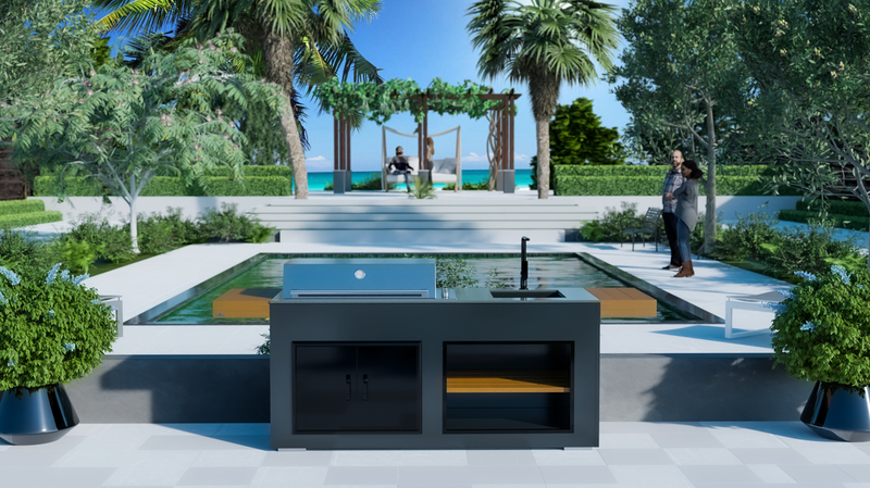 Grillandia Outdoor Kitchen Beefeater Proline Roaster, Sink and Weather Cover - 2.2M