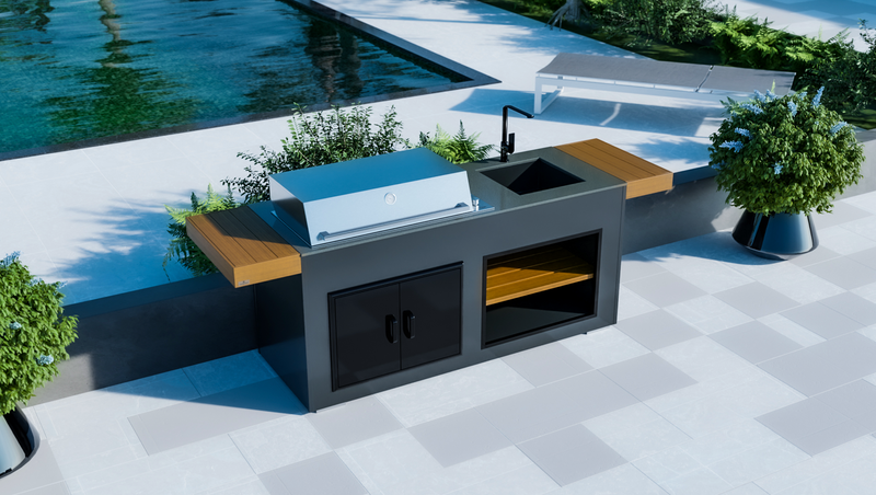 Grillandia Outdoor Kitchen Beefeater Proline Roaster, Sink and Weather Cover - 2.2M