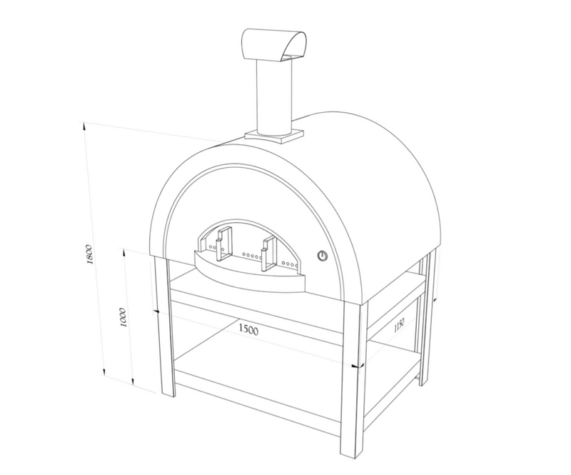 Titano Pizza Oven + Trolley Residential & Commercial - Poppy Red